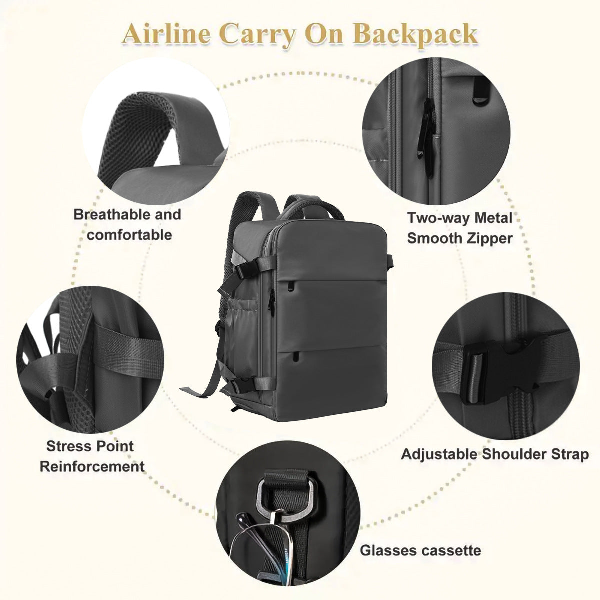 Travel Expandable Backpack Lightweight Waterproof Carry-On Backpack