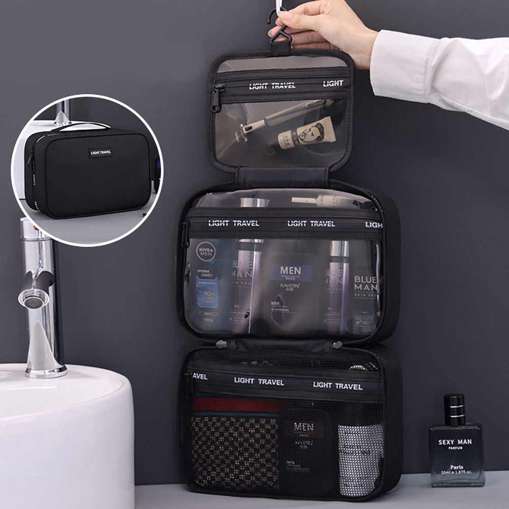 Mens Travel Toiletry Bag Portable Wet Dry Separation Organizer for Business Trip