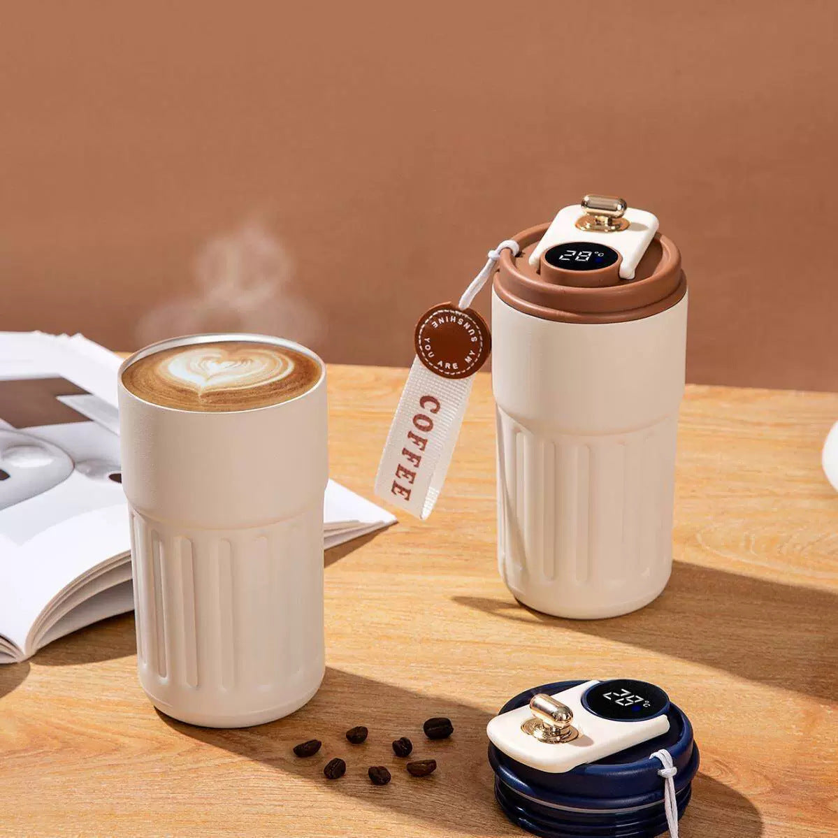 Smart Temperature Display Travel Coffee Mug Insulated Water Bottle