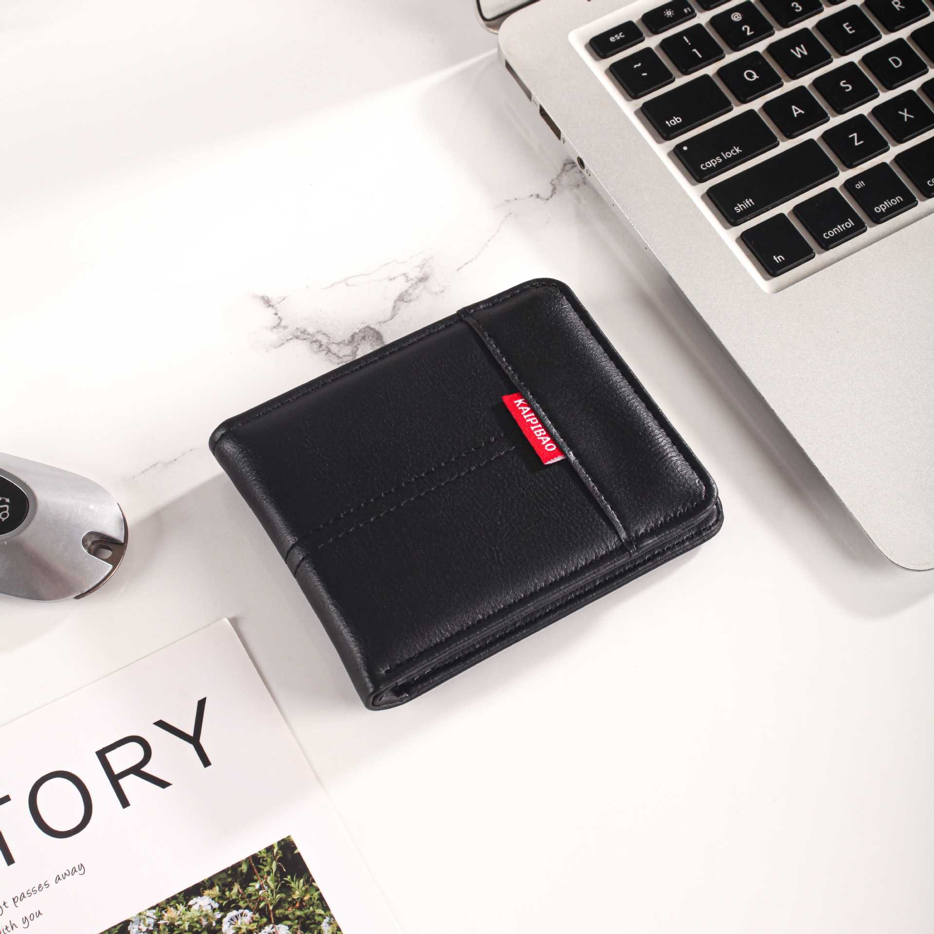 New Hot Selling Men Short Wallet Ultra Light Vintage Coin Purse with Buckle